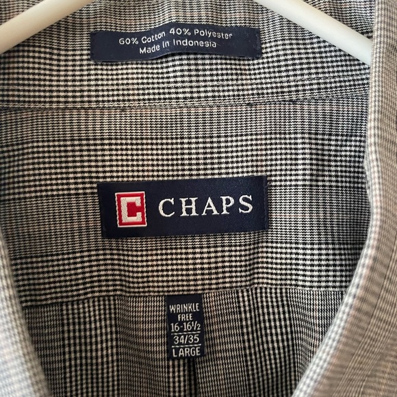 Chaps men’s shirt. Black and white. - Picture 3 of 3